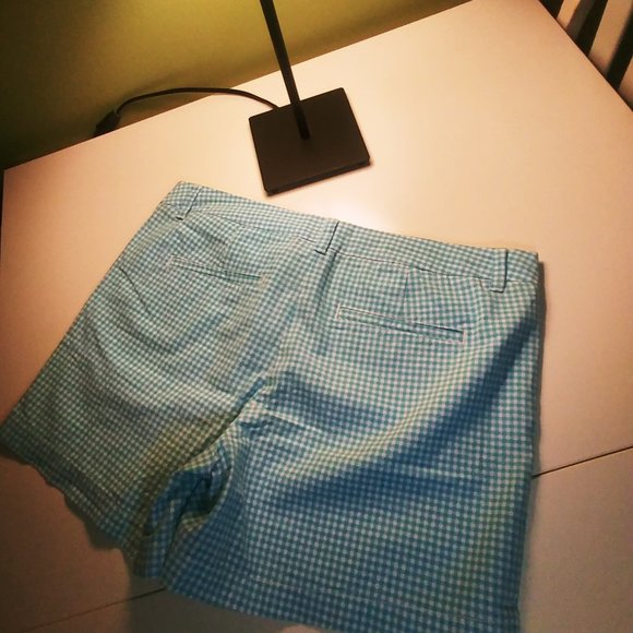 Sz 10 Aquamarine Gingham Shorts - Picture 2 of 5